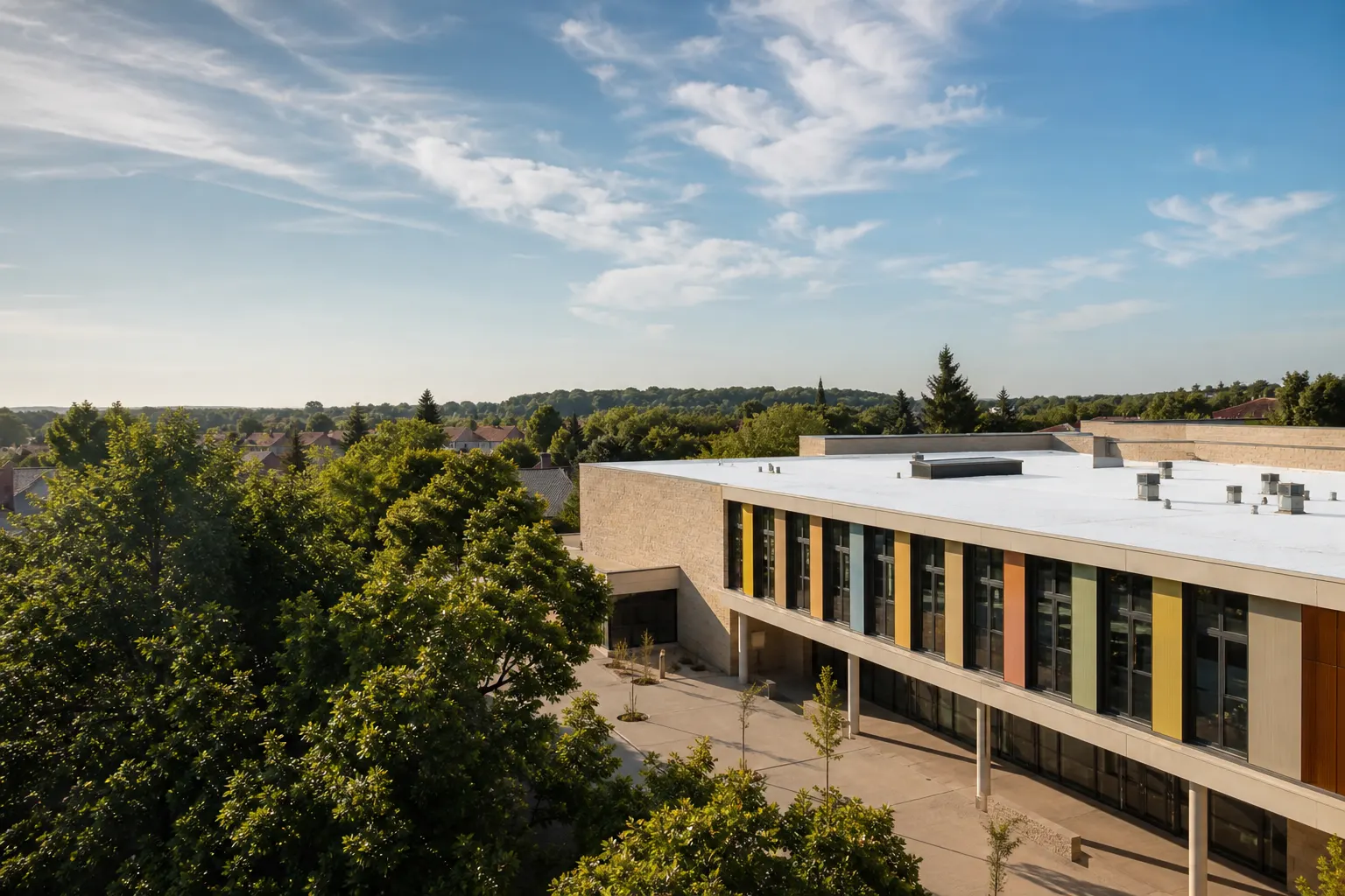 Public building in summer
