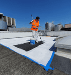 Cool roof paint applied on roof