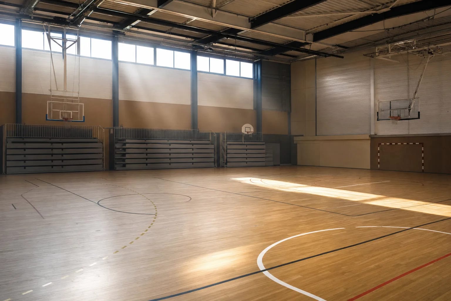 Pista polideportiva vacía en las horas más calurosas del día